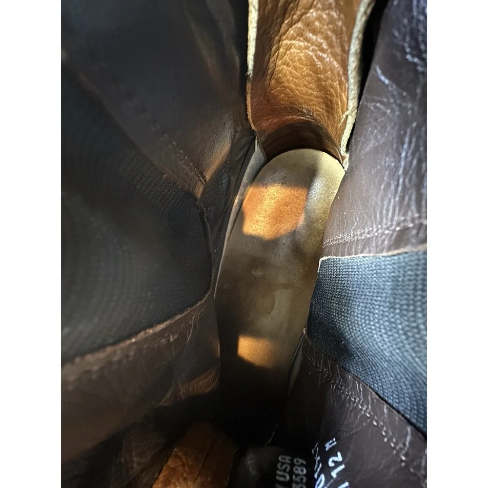 LL Bean Men 12 M Chelsea Bean Boots Tumbled Leather Duck Boots USA Brown